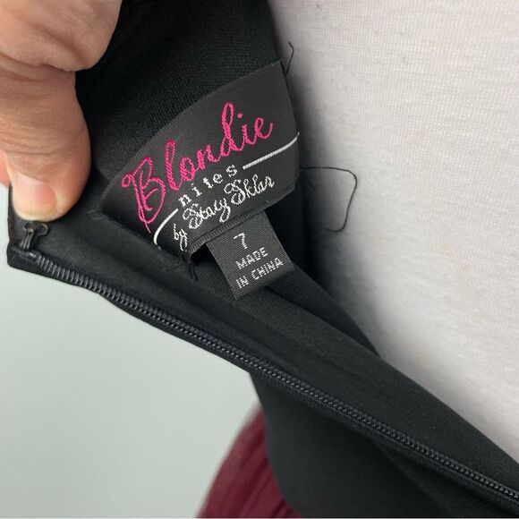 Blondie Nites Jersey Bodice Glitter Embellished Tulle Dress Lined NO TIE Sz 7 - Picture 5 of 16